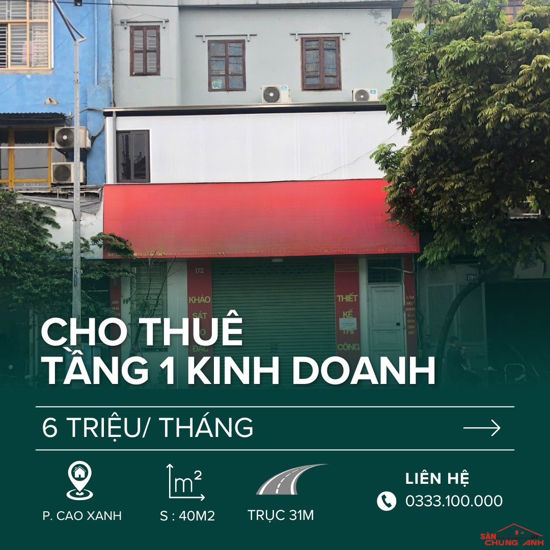 THUÊ TẦNG 1 KINH DOANH PHƯỜNG CAO XANH - QUẢNG NINH.