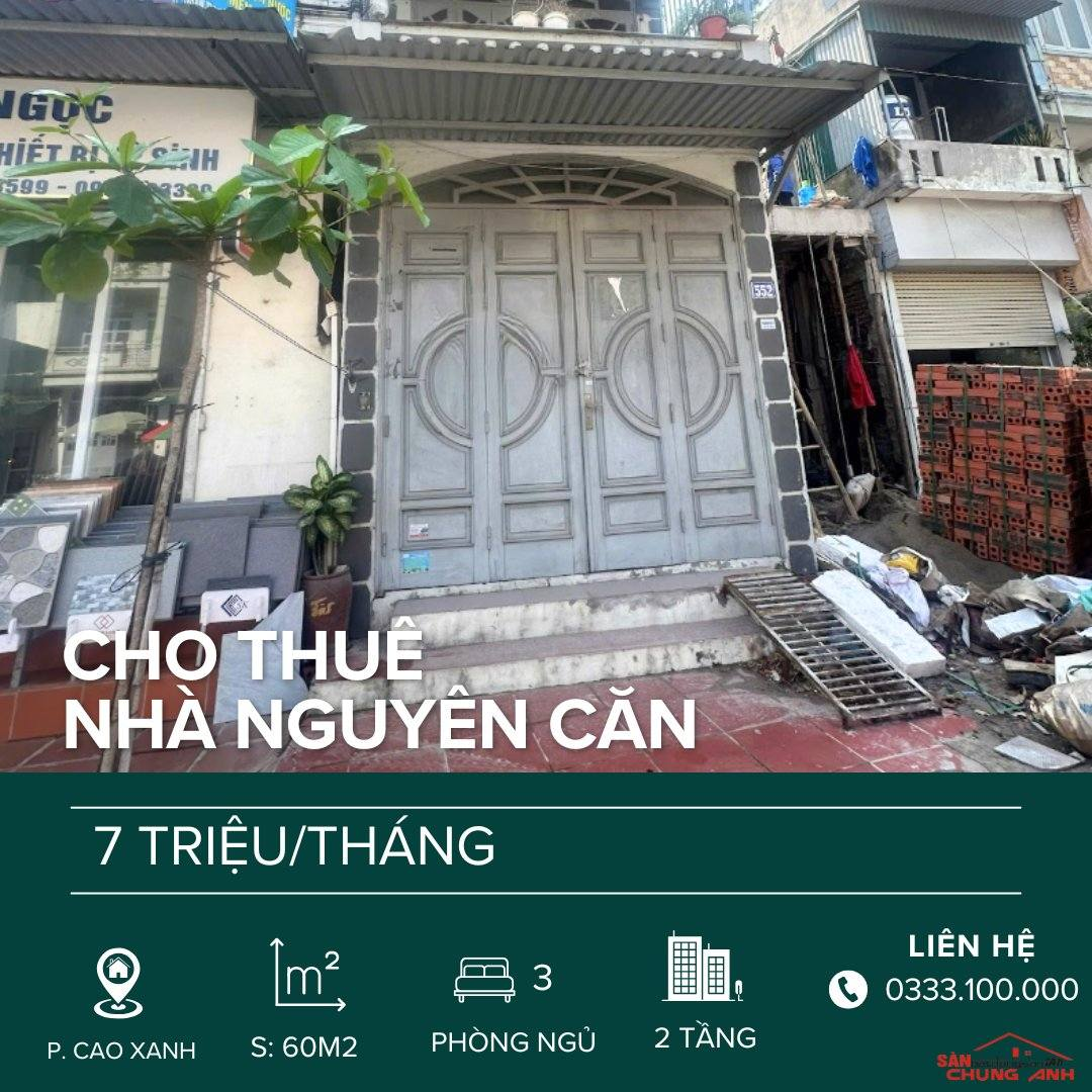 THUÊ NHÀ MẶT PHỐ 2 TẦNG - PHƯỜNG CAO XANH - QUẢNG NINH