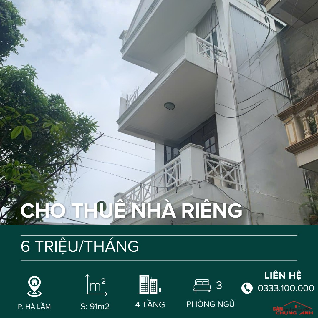 THUÊ NHÀ RIÊNG 3 TẦNG PHƯỜNG HÀ LẦM - QUẢNG NINH.