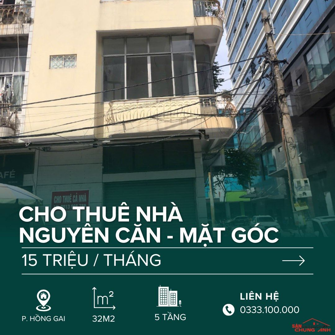 THUÊ NHÀ 5 TẦNG PHƯỜNG HỒNG GAI - QUẢNG NINH.
