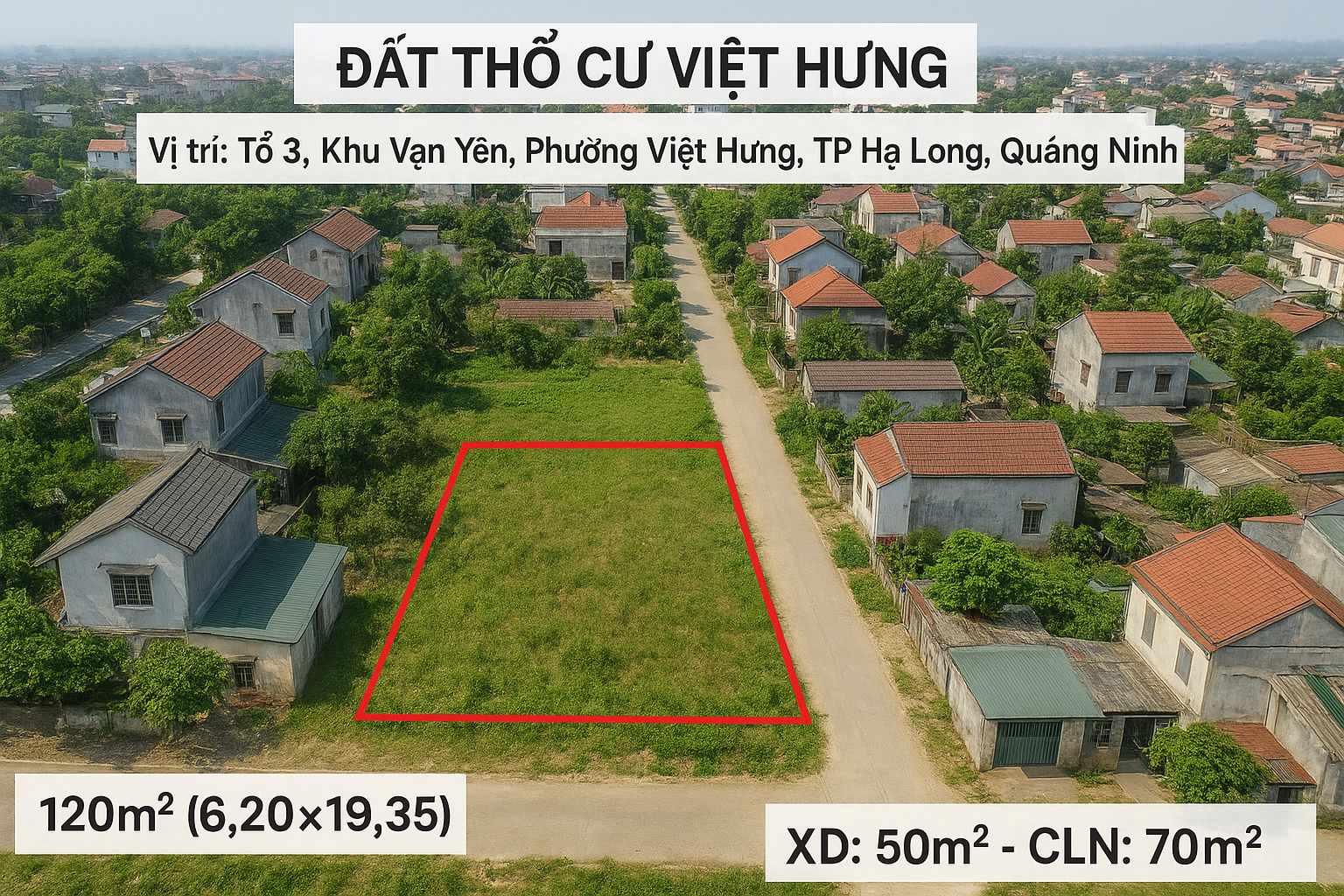 BÁN ĐẤT Ở KHU DÂN CƯ PHƯỜNG VIỆT HƯNG - TỈNH QUẢNG NINH