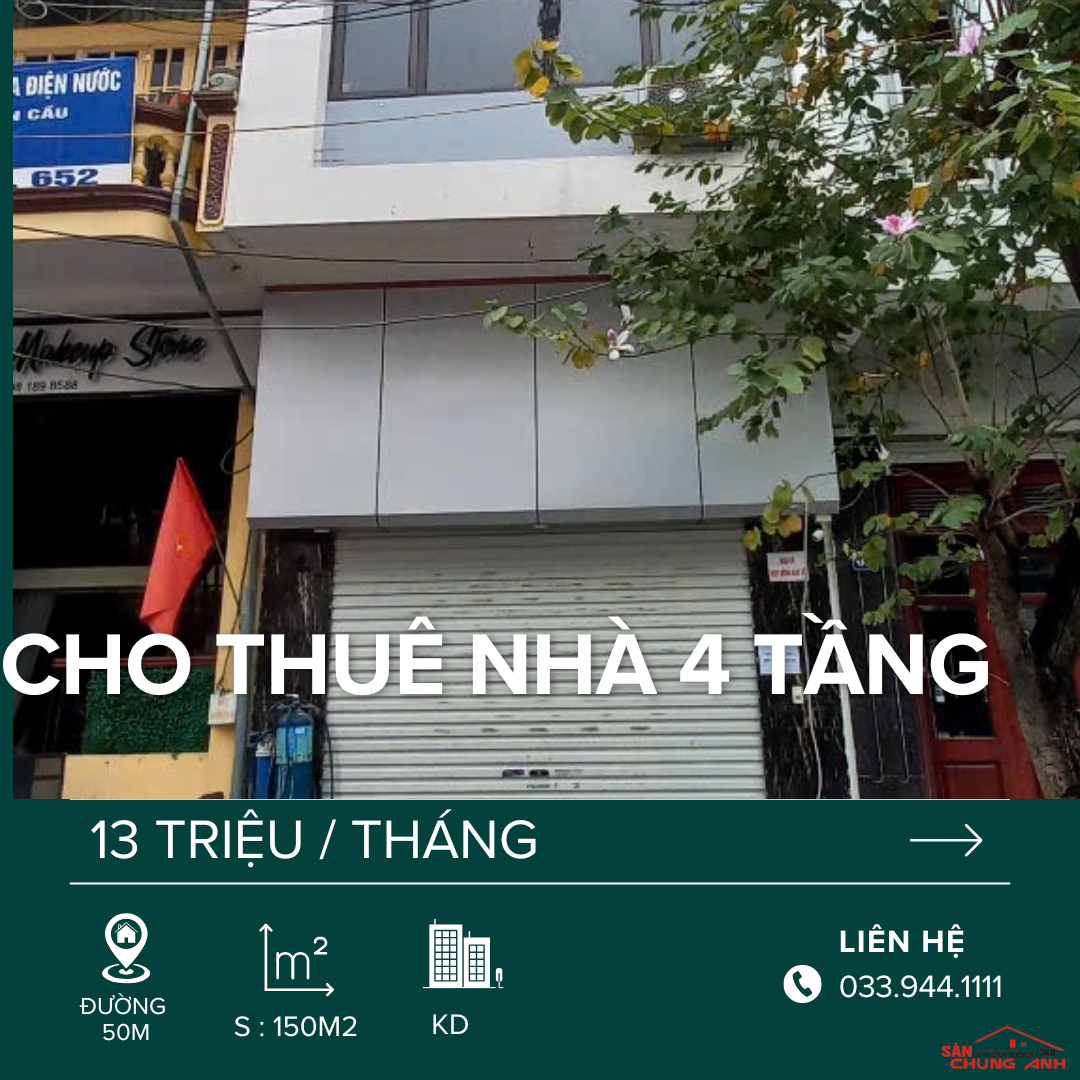 CHO THUÊ NHÀ 4 TẦNG - PHƯỜNG HẠ LONG - TỈNH QUẢNG NINH