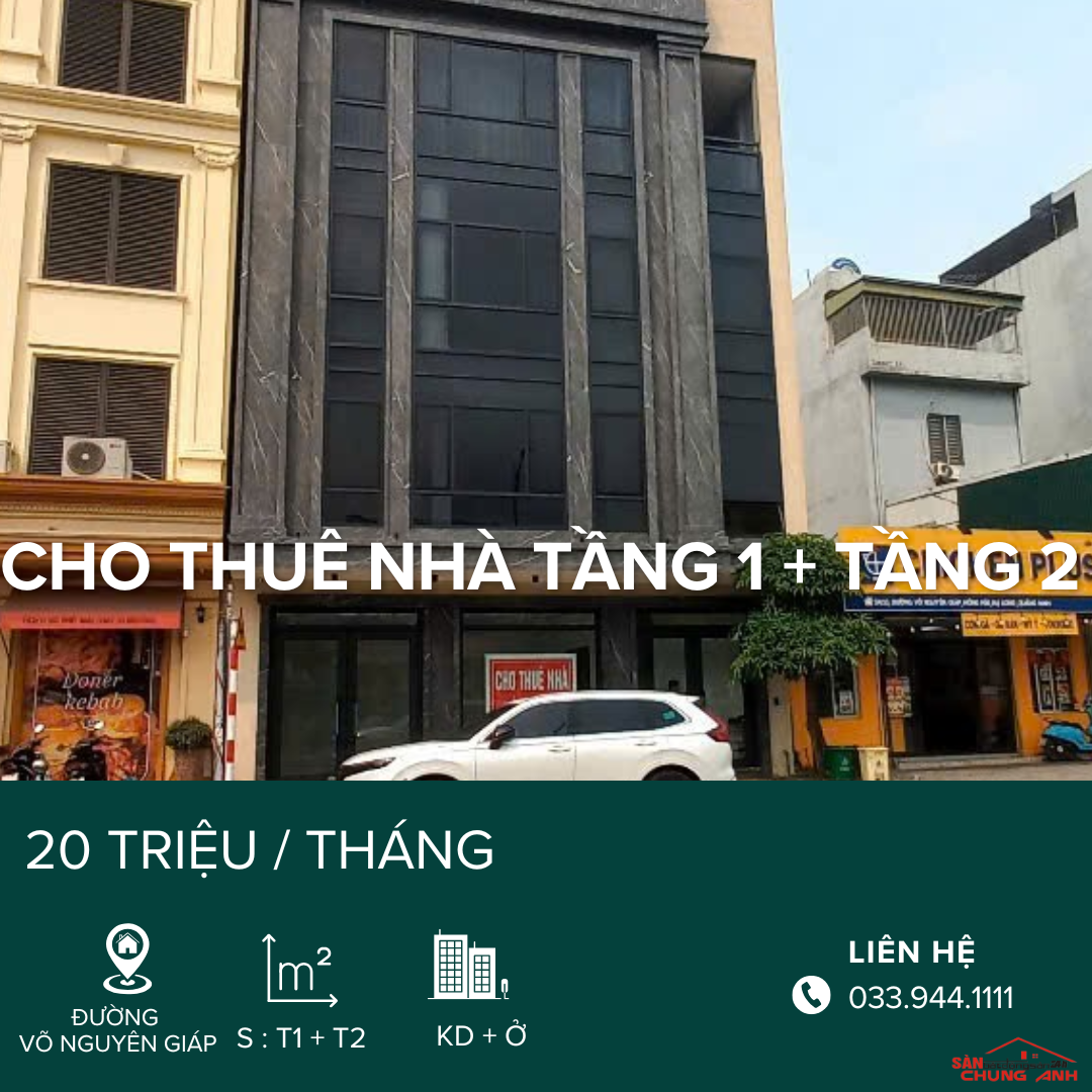 CHO THUÊ NHÀ TẦNG 1 + TẦNG 2 - PHƯỜNG HẠ LONG - TỈNH QUẢNG NINH