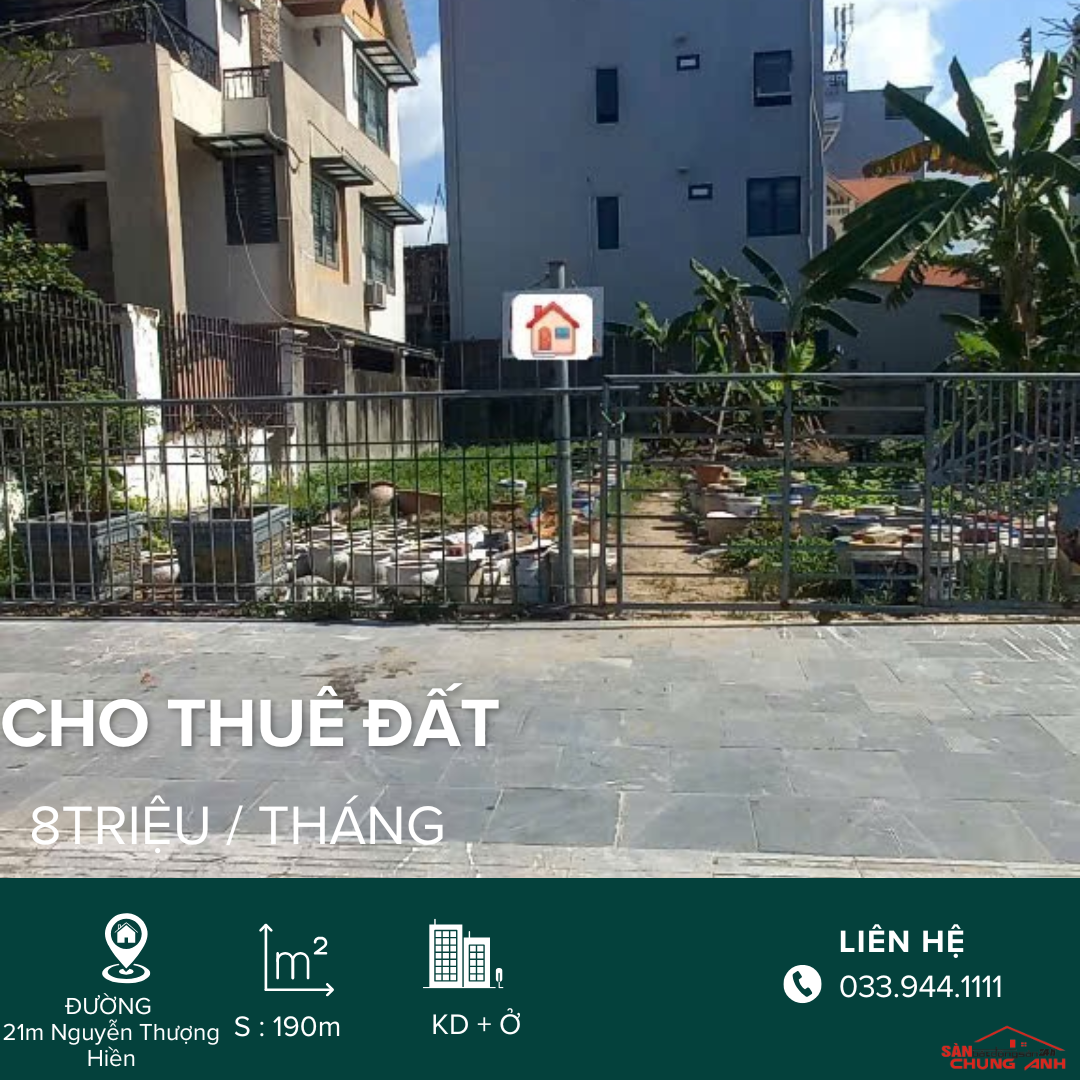 CHO THUÊ Ô ĐẤT - PHƯỜNG HẠ LONG - TỈNH QUẢNG NINH