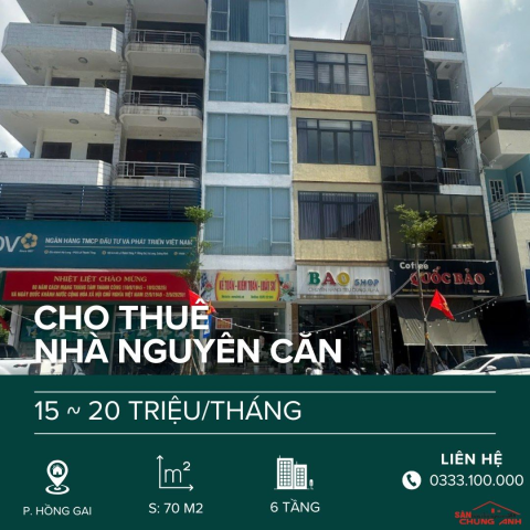 HS31 - THUÊ NHÀ MẶT PHỐ 6 TẦNG PHƯỜNG HỒNG GAI - QUẢNG NINH.
