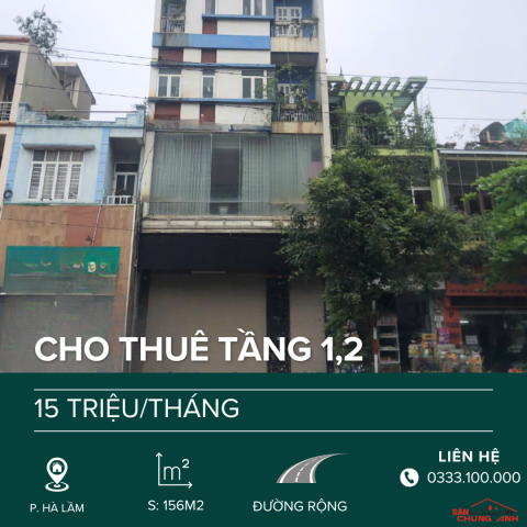 HS103 - CHO THUÊ TẦNG 1 + 2 PHƯỜNG HÀ LẦM - PHƯỜNG HÀ LẦM - QUẢNG NINH