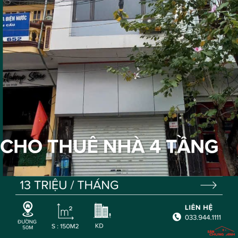 HL116 - CHO THUÊ NHÀ 4 TẦNG - PHƯỜNG HẠ LONG - TỈNH QUẢNG NINH